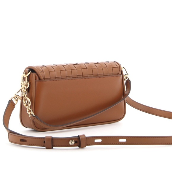 MICHAEL KORS Bradshaw Woven Leather Convertible Shoulder Tan Bag AUTHENTIC NWT - Picture 11 of 12